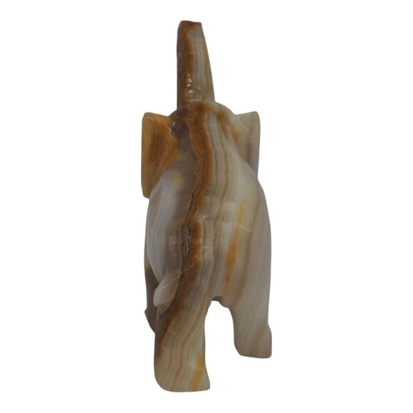 Vintage Elephant Onyx Hand Carved Stone Two Toned 5" L x 4" H x 2-1/4" W - Picture 6 of 7